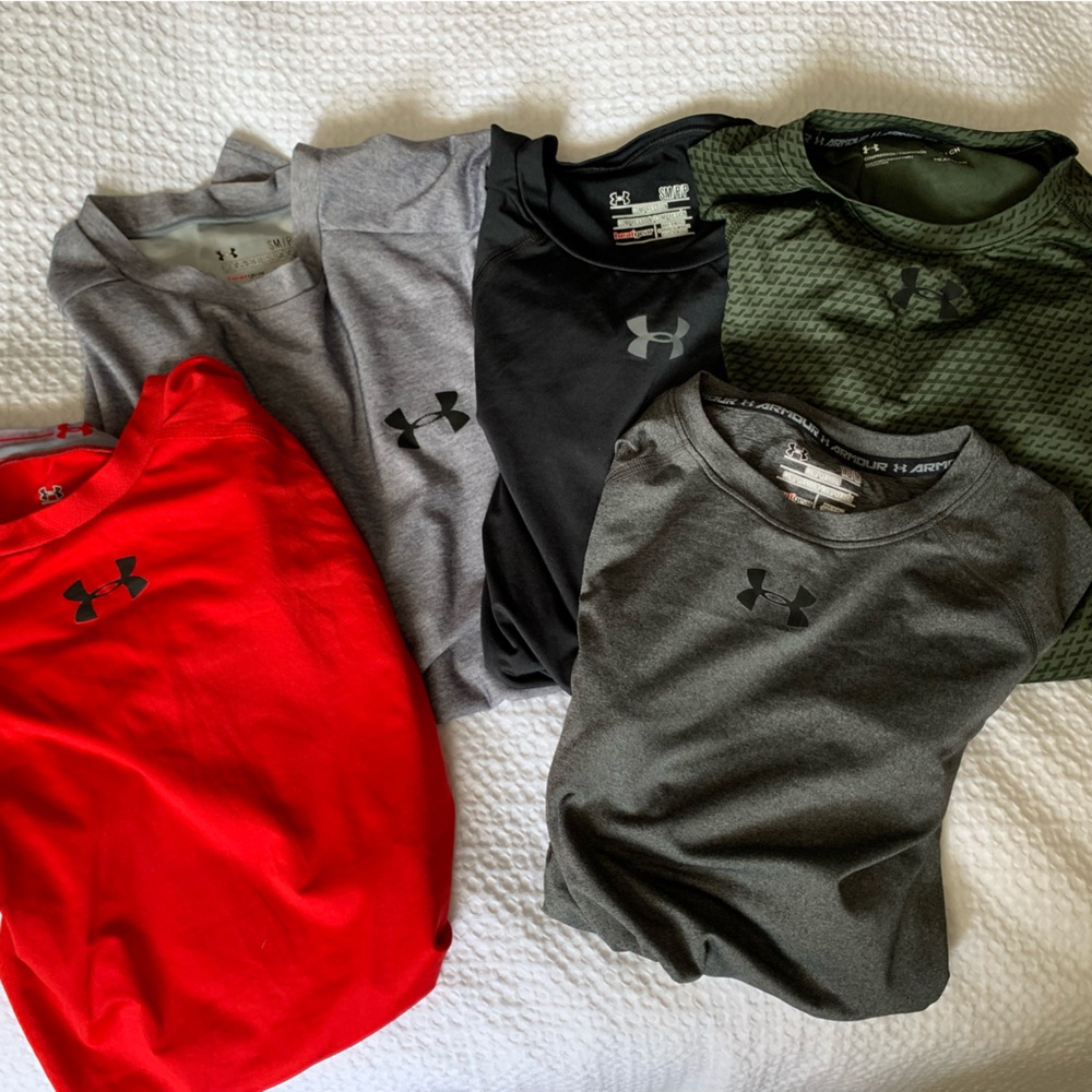 Under Armour Men's T-Shirt Collection in Red, Gray, Black, and Green